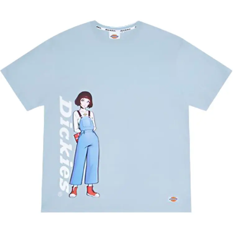 Dickies x Ilya Kuvshinov Collab SS21 Straight Fit T Shirt Unisex Sky Blue