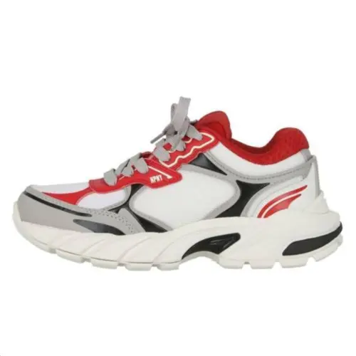 HERON PRESTON Block Stepper Low-Top Sneaker White Red