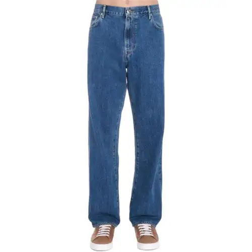 Burberry Jeans Men's Blue Moderate Straight Fit Pants