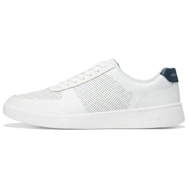 COLE HAAN GRAND CROSSCOURT Leather Low top Stylish Skateboarding Shoes Men's White