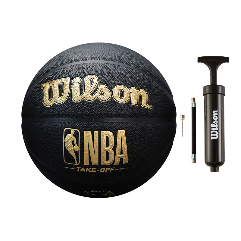 Wilson x NBA TAKE OffWZB532 Pu Basketball Classic Black Gold Size 7 Ball Training Competition Unisex