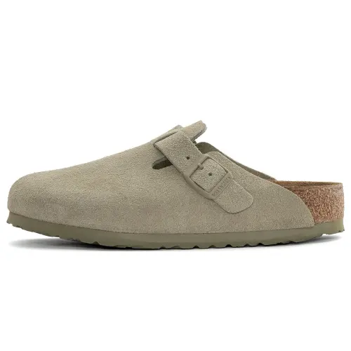 Boston Birkenstock Suede Leather 'Faded Khaki'