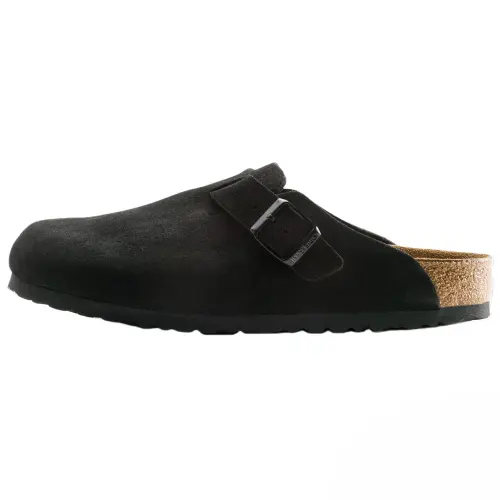 Boston Birkenstock Soft Footbed Suede 'Black'