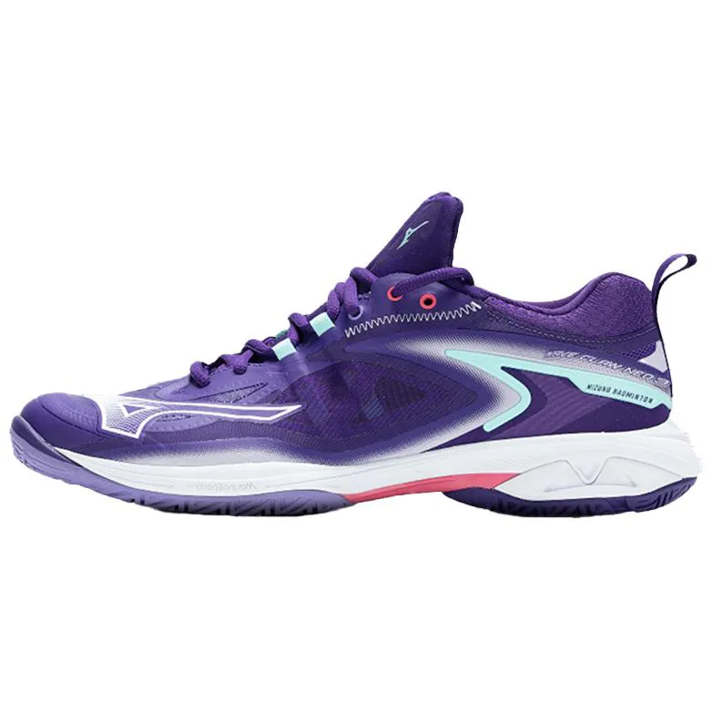Mizuno Slip Resistant Abrasion Resistant Low top Badminton Shoes Unisex Purple