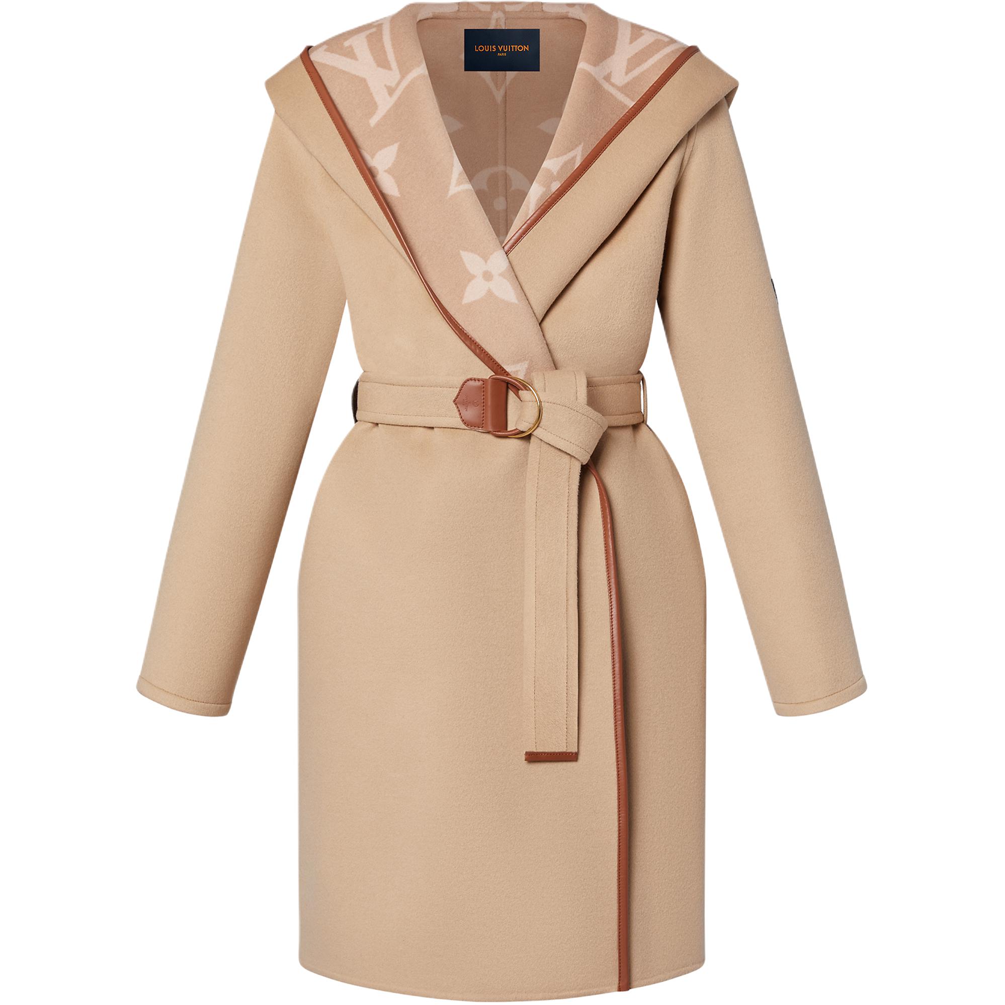 Louis Vuitton Belted Double Face Hooded Wrap Coat