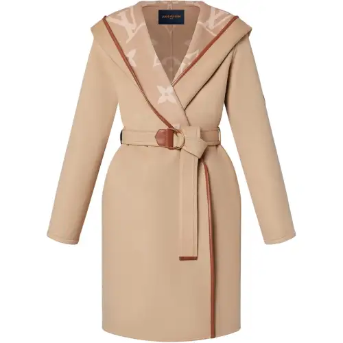 Louis Vuitton Belted Double Face Hooded Wrap Coat