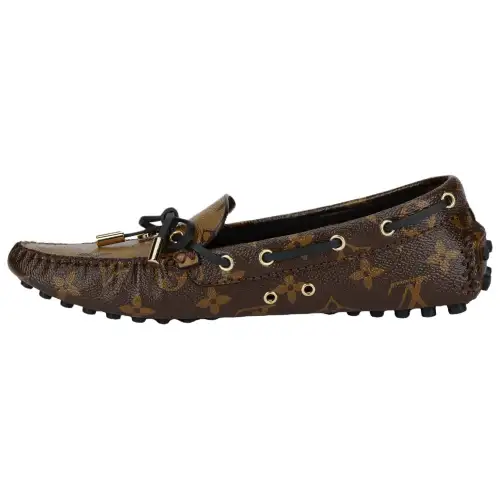 LOUIS VUITTON Gloria Flat Loafers 'Brown Monogram' Women's