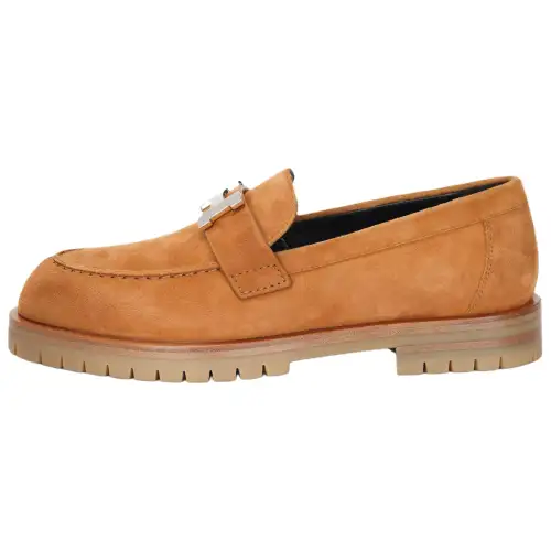 HERMES Faubourg Leather Casual Shoes Women's Brown