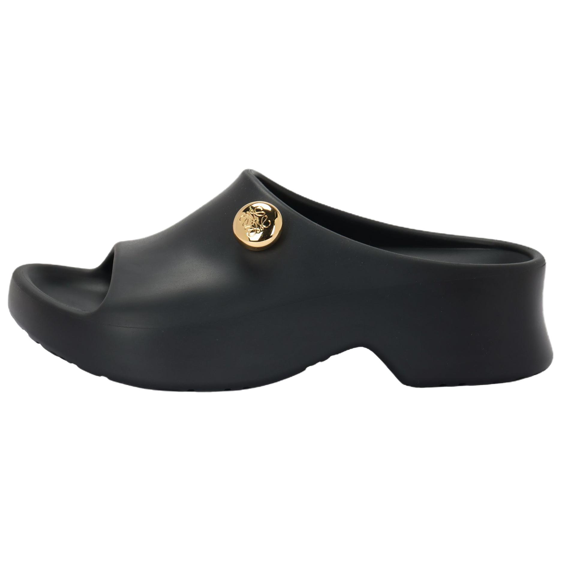 Женские шлепанцы LOEWE Foam Pebble (черные)