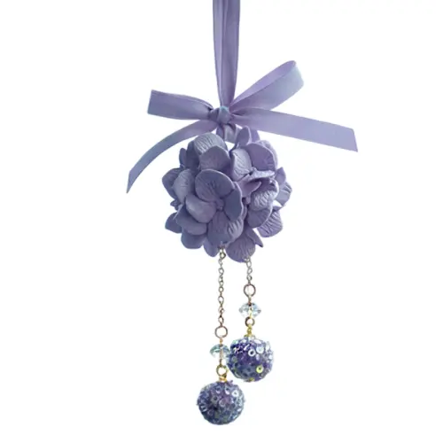 Houmo homooful purple hydrangea pendant car fragrance tablets car crystal tassel decoration car perfume aromatherapy universal