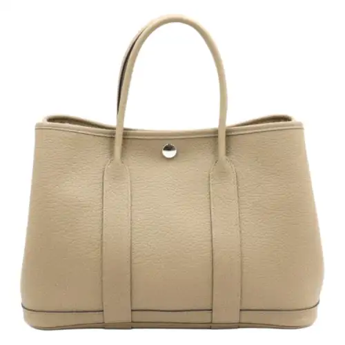 HERMES Garden Party Negonda Calfskin Handbag 30 Women's 8Q BEIGE MARFA Beige