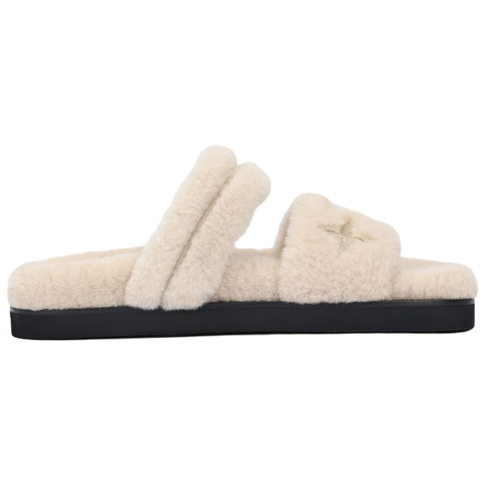 LOUIS VUITTON Sunset Slide Slippers Women's Beige