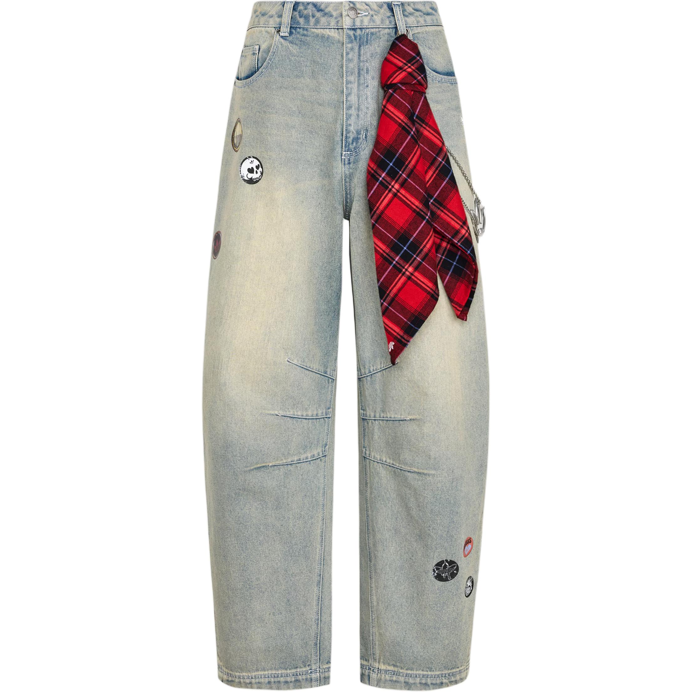 Adidas originals DENIM PANT Valentine's Day limited daily comfortable sports casual striped loose scimitar jeans for men