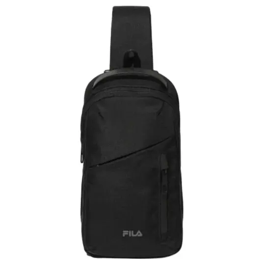 FILA Nylon Shoulder Bag, Crossbody Bag, Sling Bag Small Unisex Black