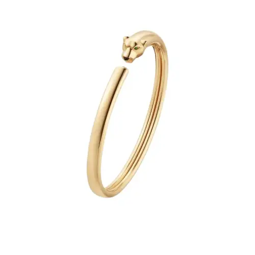 CARTIER PANTHÈRE 18K Gold Onyx, Tsavorite Garnet Bangles Unisex Gold