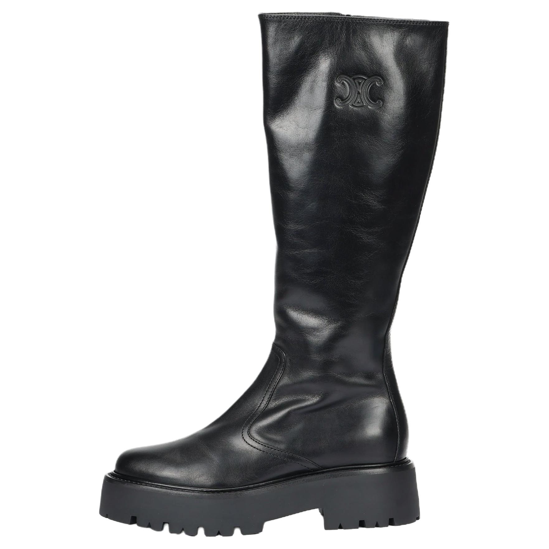 CELINE Bulky Zipped Boots Black Women's