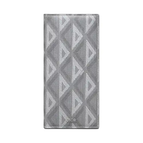 DIOR Cow Leather Wallet Men's Gray