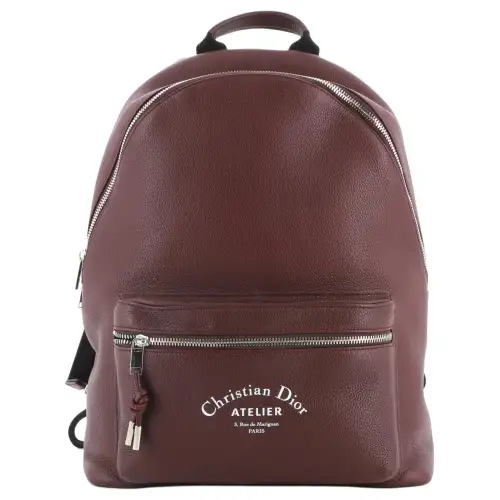 DIOR Rider Calfskin Backpack Men's Burgundy