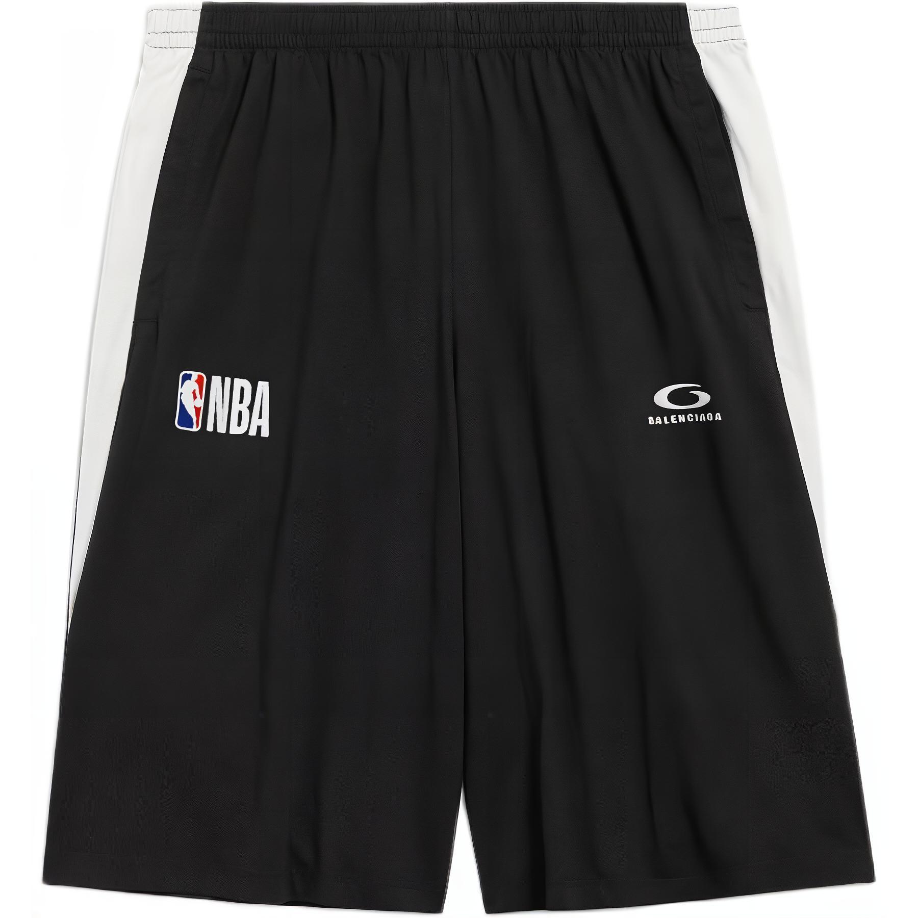 Мужские шорты Balenciaga × NBA (черно-белые)