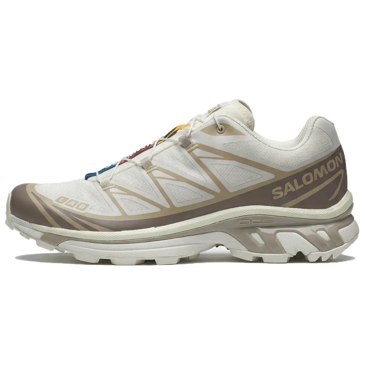 SALOMON XT 6 Fabric Breathable Low top MUD ContaGRIP Running Shoes Unisex Beige Brown