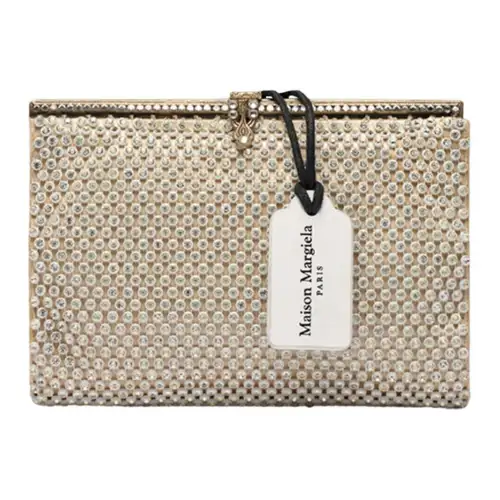 Maison Margiela Rhinestone Clutch Unisex Gold