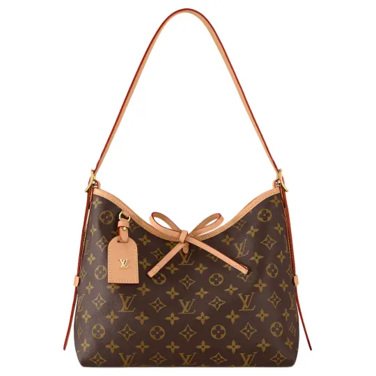 LOUIS VUITTON Carryall PM классическая сумка для покупок с принтом «старый цветок» по всей поверхности из холста с покрытием и отделкой из воловьей кожи, сумка для свекрови, ручная сумка через плечо, большая сумка, маленький размер, женский коричневый цвет