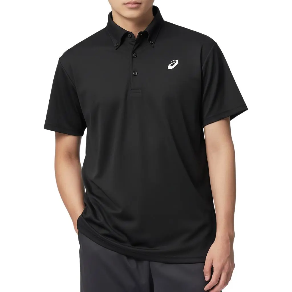 ASICS Polo Shirts Men's Black Lapel Moderate Other