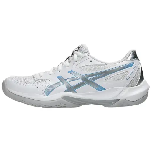 ASICS GEL-ROCKET 12 comfortable, durable, supportive, breathable volleyball shoes for women, white gray