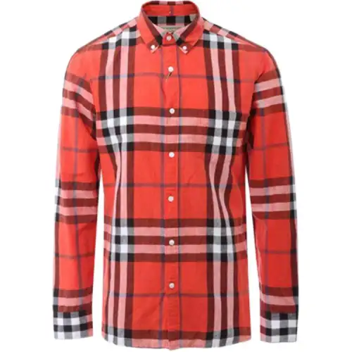 Burberry Shirts Men's Red Polo Collar Moderate