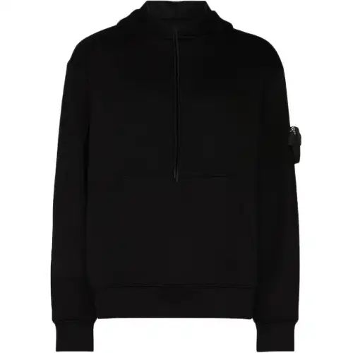 PRADA Sweatshirts Men's Black Hooded Moderate Regular