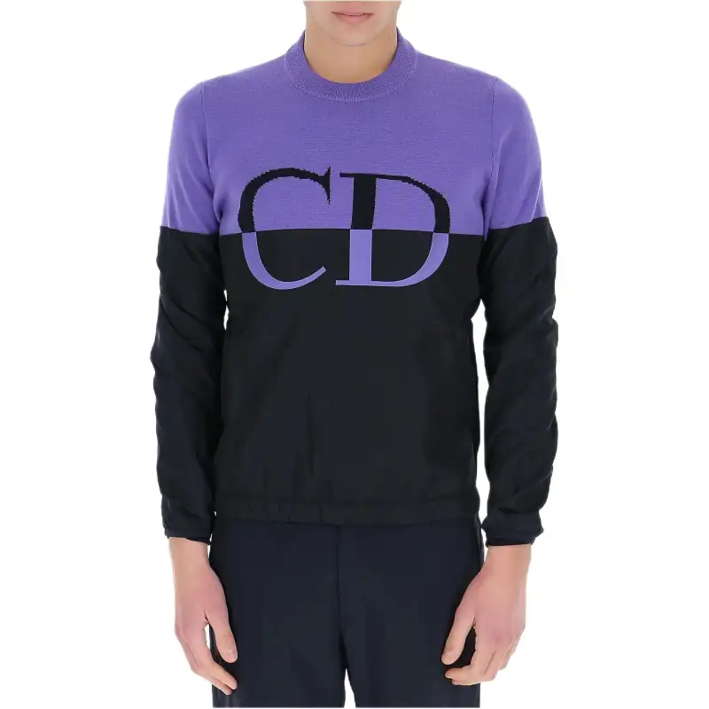 DIOR Sweatshirts Men's Purple Crew Neck Moderate Regular