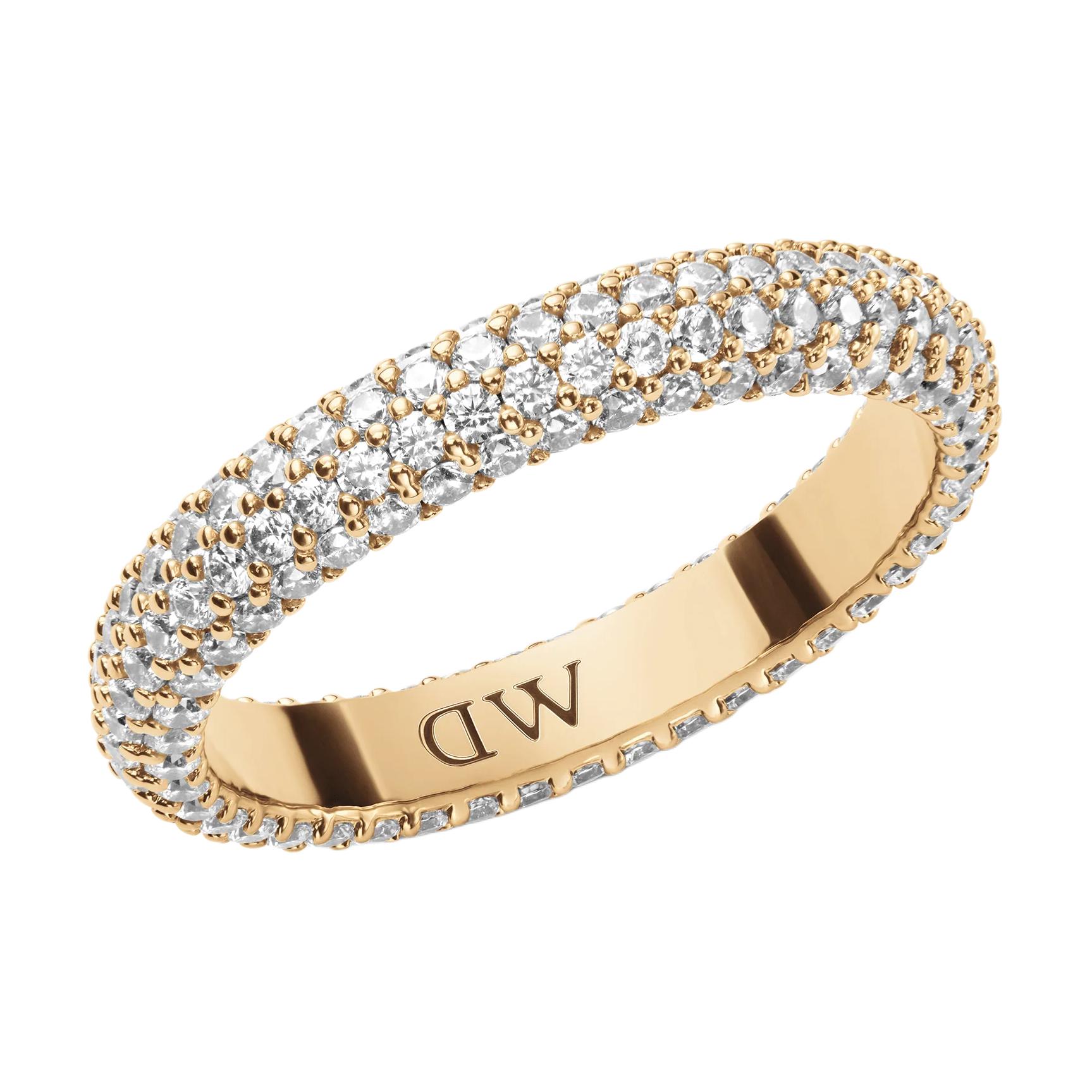 Daniel Wellington Daniel Wellington Star Series Elegant Gold Synthetic Cubic Zirconia Brass Ring Women's
