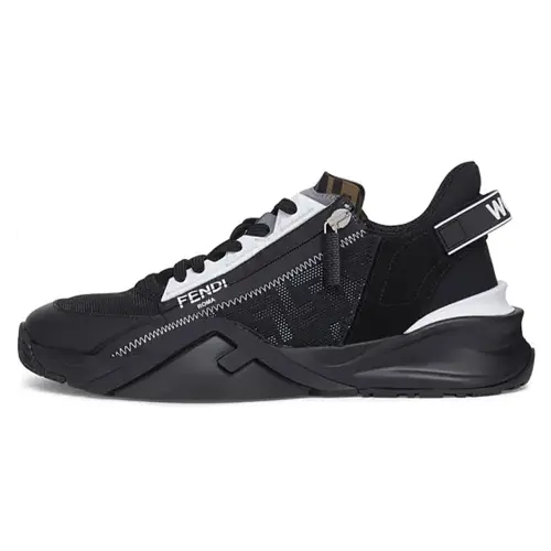 FENDI Flow Slip On Black White