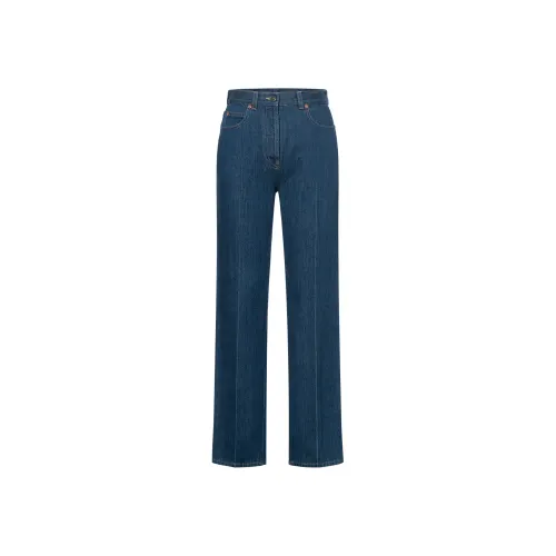 Horsebit straight-leg jeans