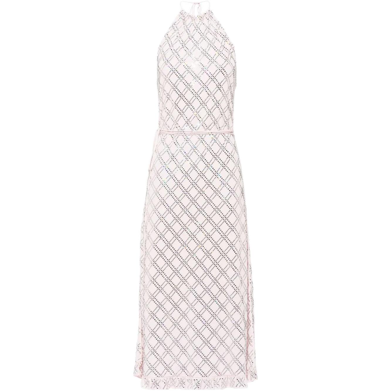 MIU MIU Sleeveless Dresses Women's Pink Crew Neck Moderate Mid Length