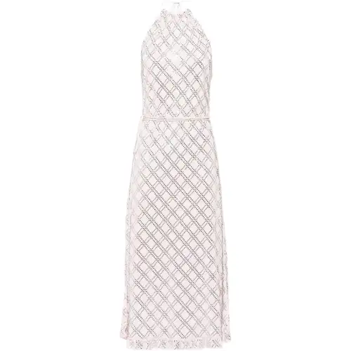 MIU MIU Sleeveless Dresses Women's Pink Crew Neck Moderate Mid Length