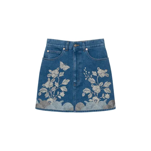 GUCCI Casual Short Skirts Women's Blue Moderate Short Other