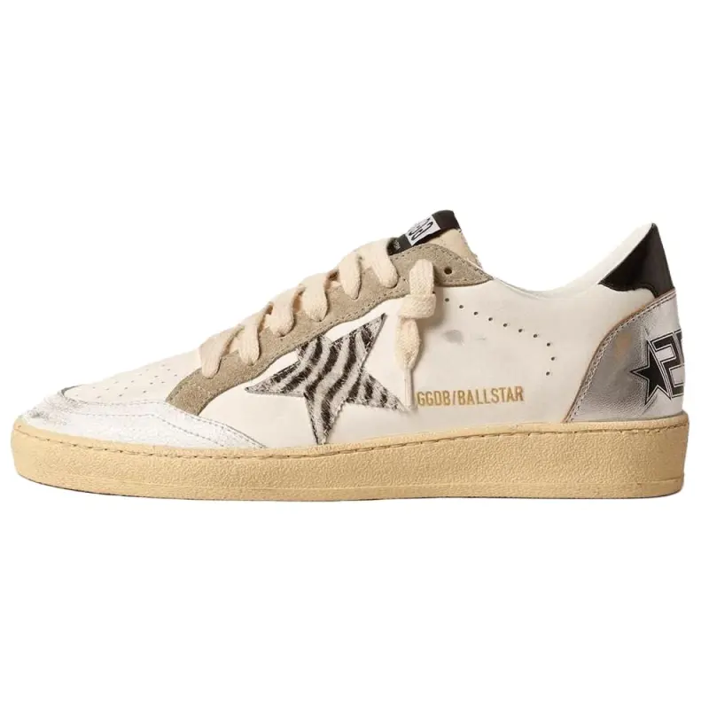 Golden Goose Ball Star LTD Low top Skateboard Shoes Men's Beige Brown Black