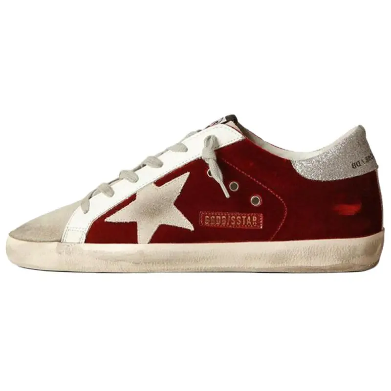 Golden Goose Super Star Sports Low top Skateboard Shoes Women's Red Distressed