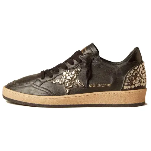 Golden Goose Ball Star Leather Low top Skateboard Shoes Women's Black