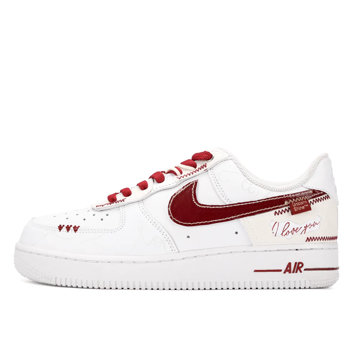 Nike Air Force 1 Paper Is Short And Long Low top Skateboard Shoes Unisex Red White