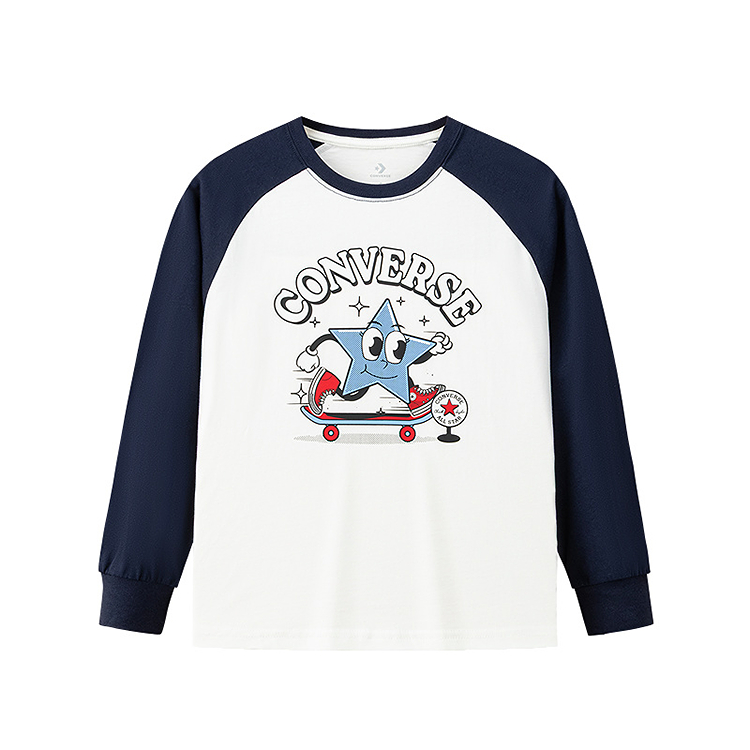 Детская футболка Converse Raglan (бело-черная)