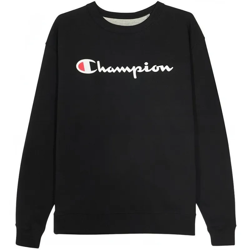 Champion Thickened And Fleece Lined, Print Letter Sports Crew Neck Sweatshirt US Version Unisex Black