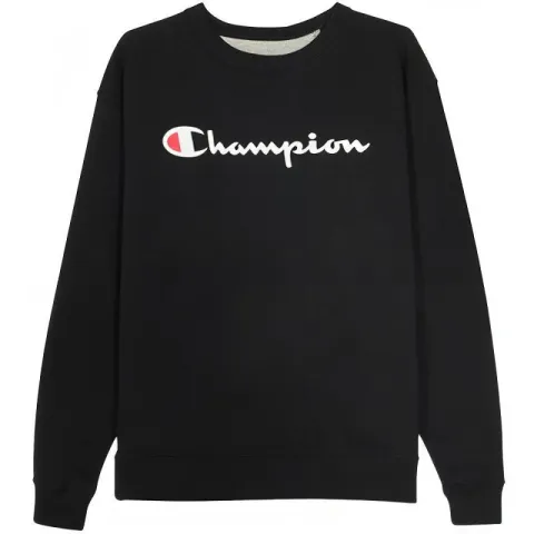 Champion Thickened And Fleece Lined, Print Letter Sports Crew Neck Sweatshirt US Version Unisex Black