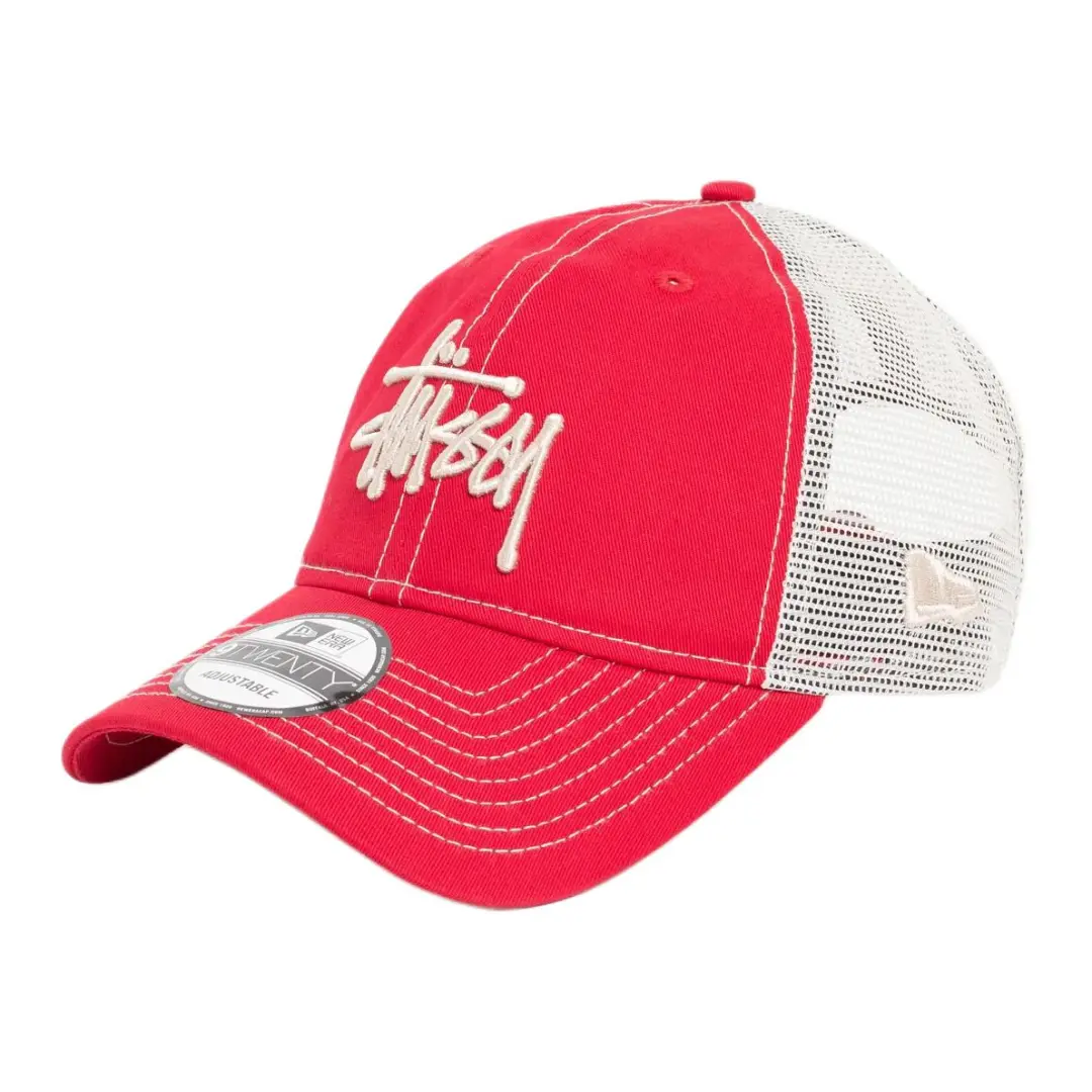 Stussy x New Era Cotton Baseball Caps Unisex Scarlet