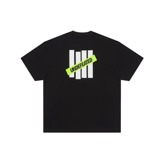 UNDEFEATED SS26 футболка с пятью полосками и контрастным логотипом с короткими рукавами, одинаковый стиль для мужчин и женщин