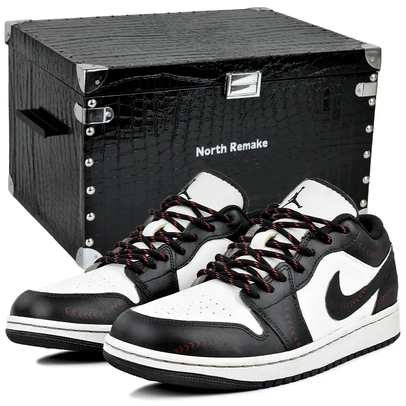 Jordan Air Jordan 1 Wear resistant And Lightweight Low top Vintage Basketball Shoes Men's Black White