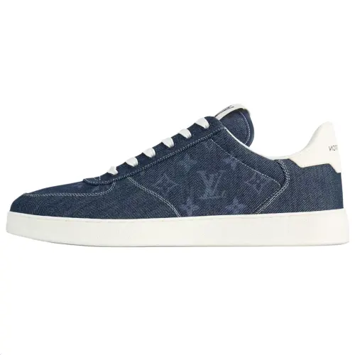 LOUIS VUITTON Rivoli Denim Low top Skateboard Shoes Men's Marine Blue