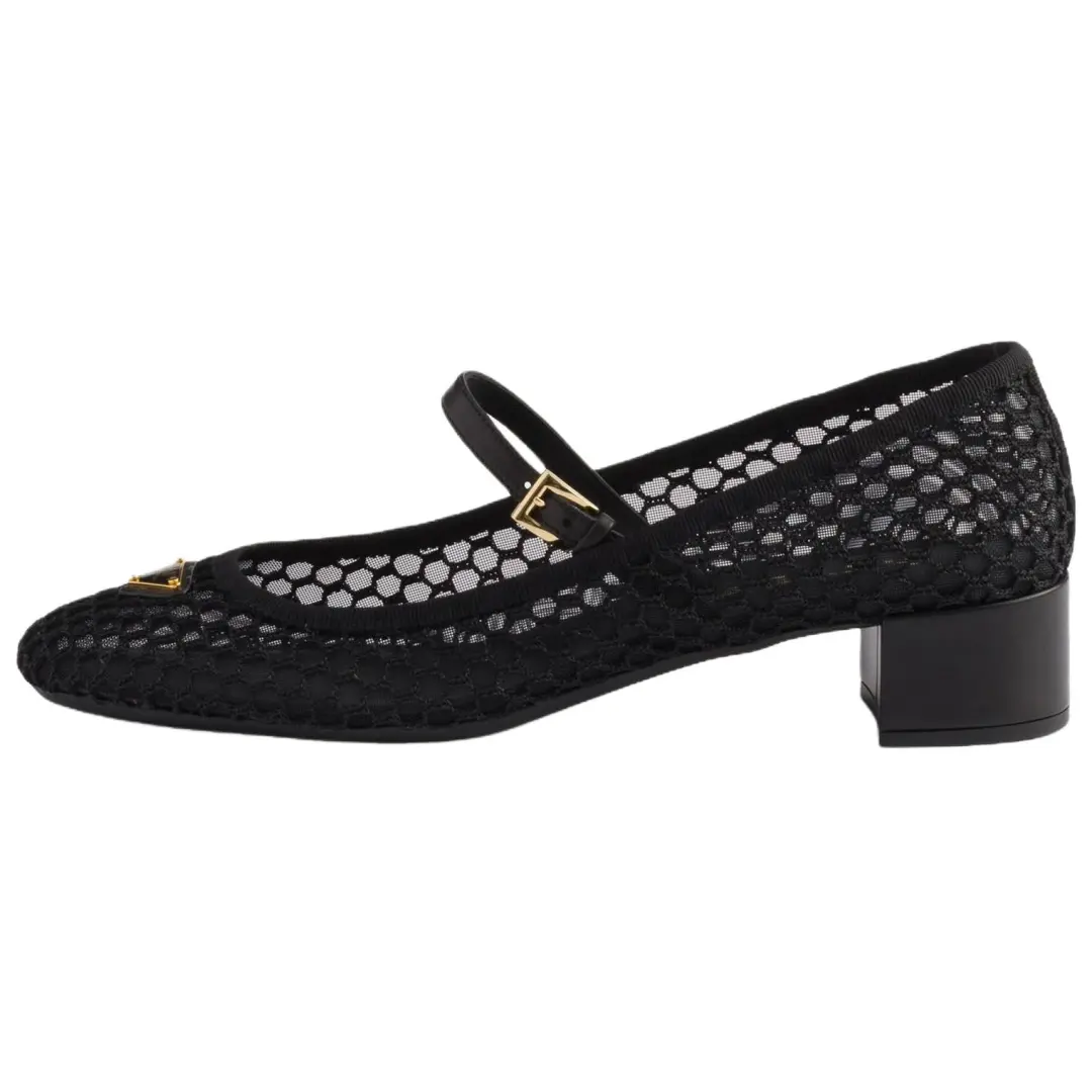 PRADA Chunky Heel Mary Jane Shoes 3.5cm Women's Black