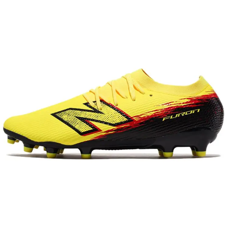 New Balance Furon V8 MG Multi Ground Synthetic Leather Support Coverage Soccer Shoes Men's Yellow